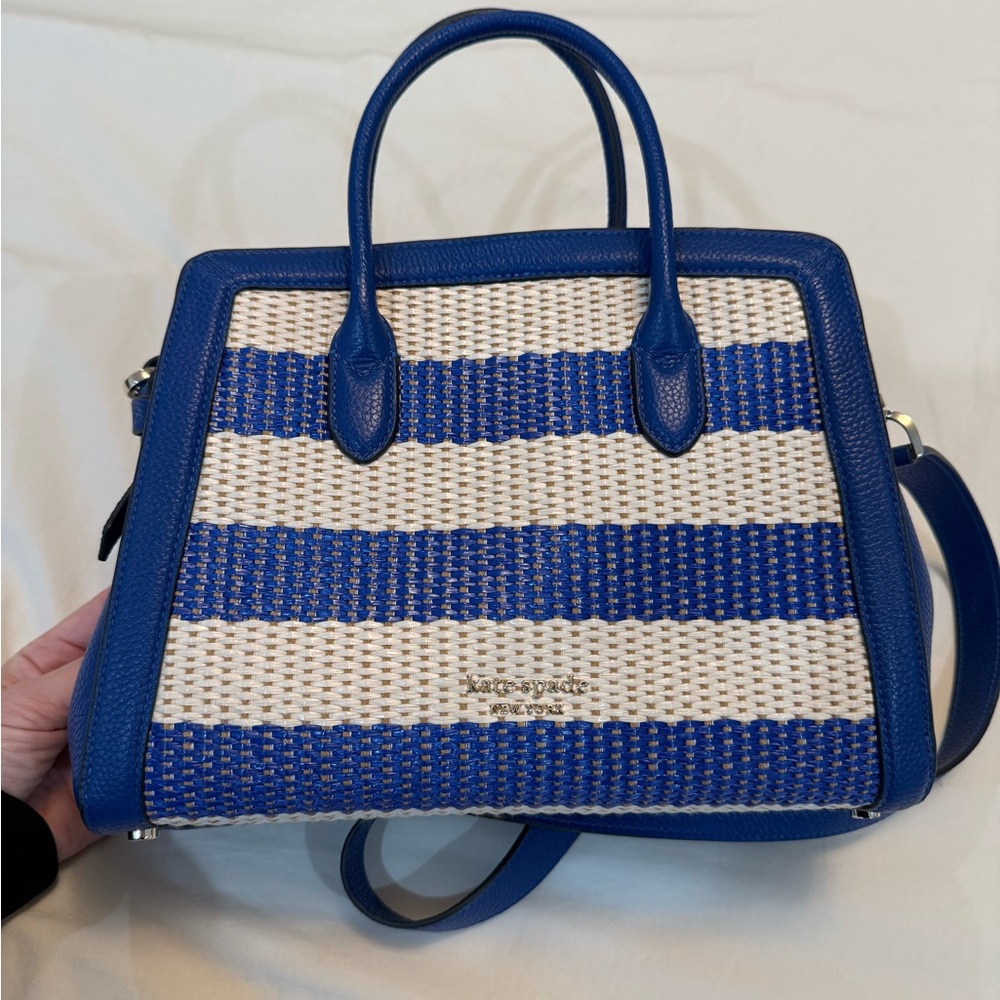 Kate Spade Blue and White Striped Tote Bag